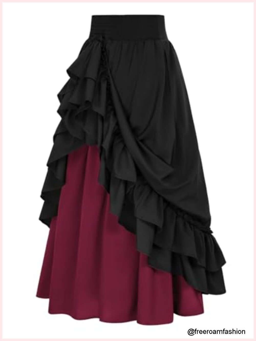 Victorian Maxi Skirt Women Renaissance Goth Flowy Skirt Elastic Waist